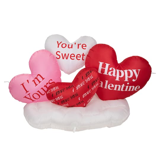 5Ft Inflatable Lighted Valentine's Day Conversation Hearts Outdoor Decoration By Northlight | 38" x 60" x 33" | Michaels®